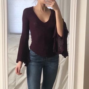 Free People Intimately V Neck Wine Color